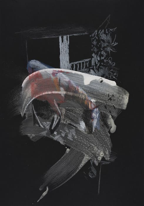 ART at Berlin - AOA;87 contemporary - Helga Schmidhuber_Untitled, from About Horizons series, 2021, Mixed media on cardboard, 42 x 29,7 cm