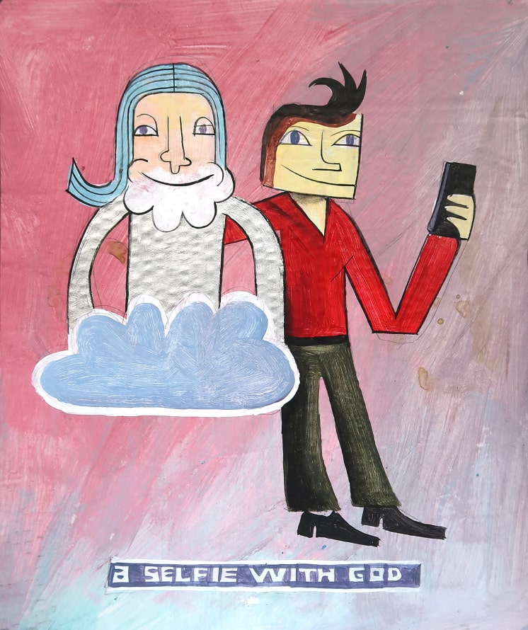 ART at Berlin - Courtesy of Schindler LAB - Jim Avignon selfie w god