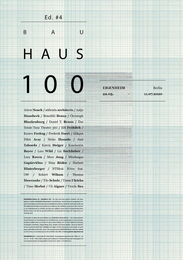 ART at Berlin - Galerie Eigenheim Weimar Berlin - 100 Jahre Bauhaus