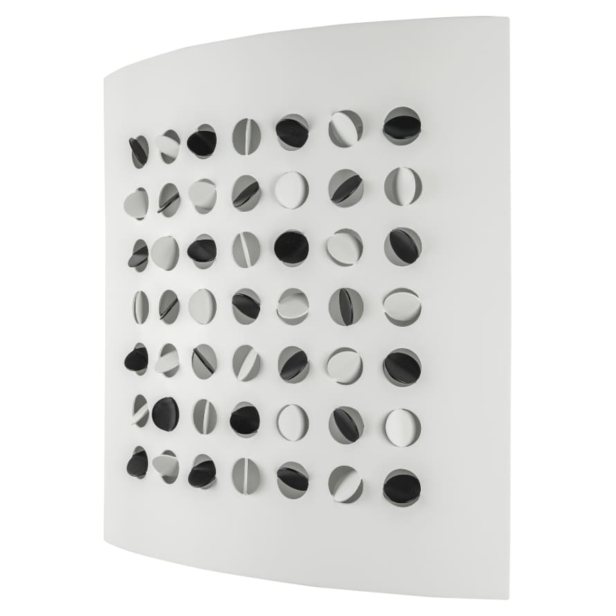 ART-at-Berlin-Q-Gallery-Rashid-al-Khalifa-49-Black-and-white-circles-2024-Enamel-on-aluminium-45-x-45-cm