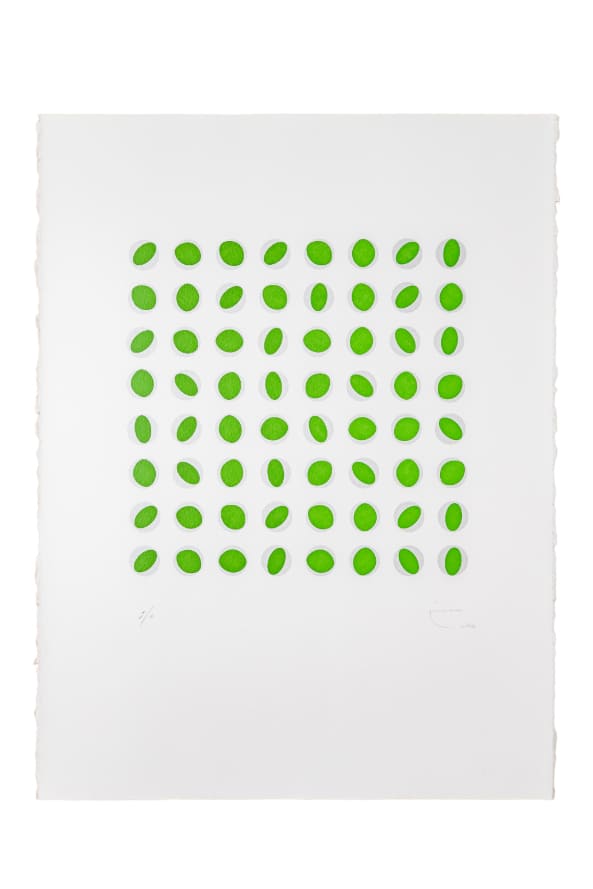 ART-at-Berlin-Q-Gallery-Rashid-al-Khalifa-64-circles-in-lime-green-2024-Screen-print-on-handmade-arches-paper-400-gm-76-x-56-cm-Ed.-6