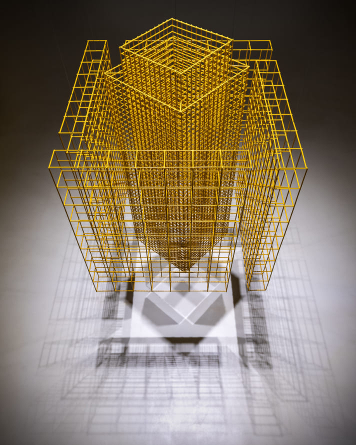 ART-at-Berlin-Q-Gallery-Rashid-al-Khalifa-Mobile-Column-VIII-Yellow-2025-Enamel-on-Stainless-Steel-120-x-90-x-90-cm-2