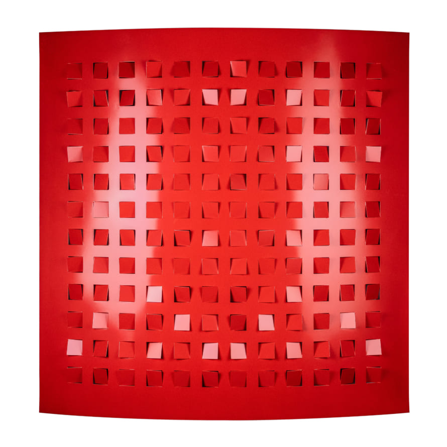 ART-at-Berlin-Q-Gallery-Rashid-al-Khalifa-Oriel-Coral-Red-2025-Enamel-on-aluminium-120-x-120-cm
