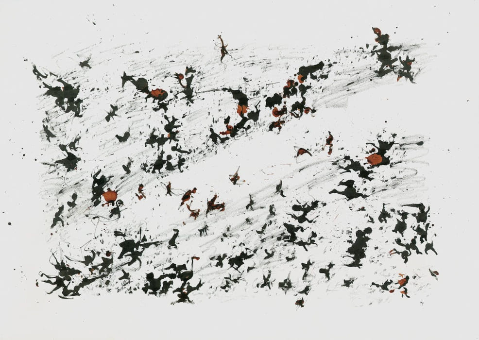 ART at Berlin - galerie georg nothelfer - INK- Henri Michaux, Untitled, 1962, Mixed media-Arches-Velin, 74,8 x 106,1 cm