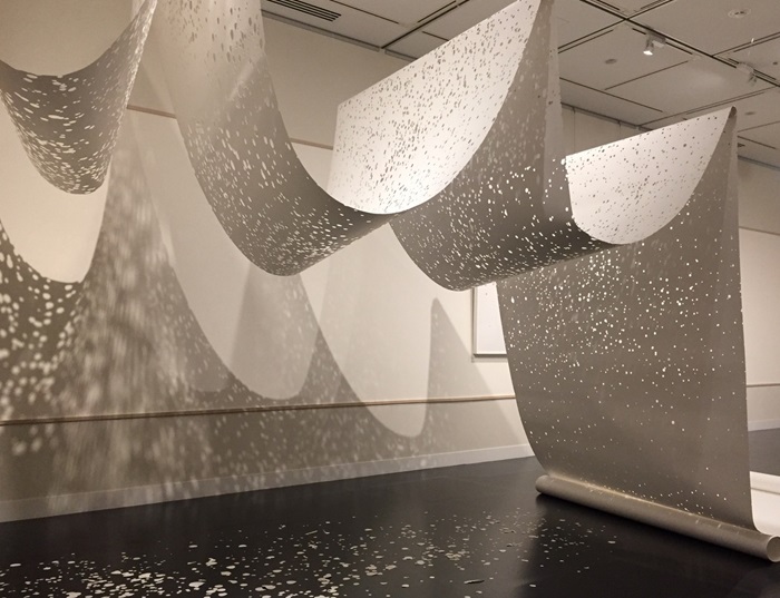 Noriko Ambe, A Piece of Flat Globe Vol. 44 | Yupo, glue, 15 x 15 x 12 cm, 2024