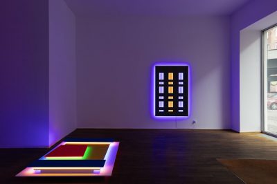 Image 1 + 2: Installation view Yoana Tuzharova 2024 at Galerie Gilla Loercher. Pjhoto CHROMA, courtesy Galerie Gilla Loercher