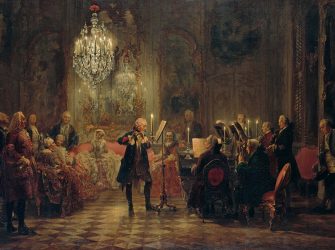 Flötenkonzert Friedrichs des Großen in Sanssouci – Adolph Menzel