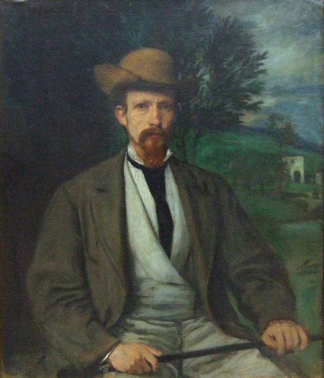 Selbstbildnis mit gelbem Hut – Hans von Marées